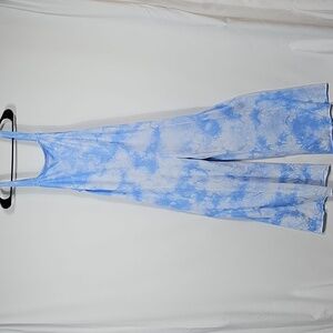 NWOT Anthropologie Maronie Blue Sleeveless Tie Dye Jumpsuit Size M Wide Leg
